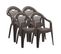 Lot De 4 Chaises De Jardin Empilables En Résine Coloris Marron - L. 58 X P. 54 X H. 86 Cm