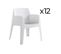 Lot De 12 Chaises De Jardin Empilables En Résine Coloris Blanc - L. 67 X P. 60 X H. 82 Cm