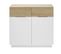 Commode, Meuble De Rangement De 2 Portes Coloris Blanc Mat, Chêne - L. 90 X H. 83 X P. 40 Cm