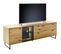 Meuble TV En Bois Coloris Chêne Sauvage Huilé - Longueur  209 X Hauteur 68 X Profondeur 50 Cm