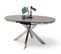 Table À Manger,  Table De Repas Ronde Extensible Coloris Anthracite, Pieds En Acier Brossé