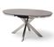 Table À Manger,  Table De Repas Ronde Extensible Coloris Anthracite, Pieds En Acier Brossé