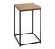 Table D'appoint Coloris Chêne Et Métal Noir  - Longueur 35 X Profondeur 35  X Hauteur 60 Cm