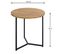 Table D'appoint Ronde Coloris Noir-chêne  - Diamètre 50 X Hauteur 52 Cm