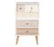 Chiffonnier, Meuble De Rangement En Bois De Sapin Coloris Blanc, Naturel - L. 48 X P. 35 X H. 89 Cm