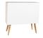 Commode, Meuble De Rangement En Bois De Sapin Coloris Blanc, Naturel - L. 80 X P. 35 X H. 80 Cm