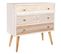 Commode, Meuble De Rangement En Bois De Sapin Coloris Blanc, Naturel - L. 80 X P. 35 X H. 80 Cm