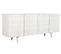 Buffet, Meuble De Rangement En Bois De Manguier Coloris Blanc -l. 177 X P. 40 X H. 75 Cm