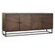 Buffet, Meuble De Rangement En Bois Coloris Marron Foncé - L. 177  X P. 38 X H. 75 Cm