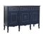 Buffet, Meuble De Rangement En Bois De Paulownia Coloris Bleu Azul- L. 120 X P.  48 X H. 90 Cm