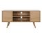 Meuble TV En Bois Mdf Naturel Et Métal  - L. 120 X P. 40 X H. 57 Cm