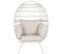 Fauteuil De Jardin En Rotin Synthétique Et Métal Avec Coussins Coloris Blanc