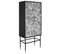 Armoire De Rangement Avec 2 Portes En Résine/ Bois Mdf Coloris Noir/gris - L. 75 X P. 40 X H. 181 Cm