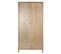 Armoire De Rangement En Bois Mdf Coloris Naturel - Longueur 90 X Profondeur 40 X Hauteur 180 Cm