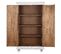 Armoire De Rangement En Bois Sculpté Coloris Blanc Vieilli - L. 100 X P. 40 X H. 180 Cm