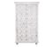 Armoire De Rangement En Bois Sculpté Coloris Blanc Vieilli - L. 100 X P. 40 X H. 180 Cm