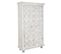 Armoire De Rangement En Bois Sculpté Coloris Blanc Vieilli - L. 100 X P. 40 X H. 180 Cm