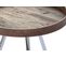 Table D'appoint Ronde En Acier Argenté Et Mdf Coloris Marron  -diamètre 45,8  X Hauteur  47,50  Cm