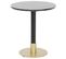 Table D'appoint Ronde En Métal Doré Et Marbre Noir - Diamètre 45 X Hauteur 51 Cm