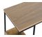 Table D'appoint En Bois Mdf Naturel Et Métal Noir - Longueur 55 X Profondeur 35 X Hauteur 55 Cm