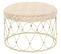 Table D'appoint Ronde En Rotin/métal Coloris Crème/naturel - Diamètre 48 X Hauteur 30 Cm