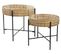 Set De 2 Table D'appoint En Bambou Naturel Et Métal Noir - Diamètre 64/54 X Hauteur 48.5/40.5 Cm