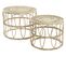 Set De 2 Table D'appoint Ronde En Rotin Coloris Naturel - Diamètre 50/50 X Hauteur 41.5/40 Cm