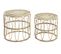 Set De 2 Table D'appoint Ronde En Rotin Coloris Naturel - Diamètre 50/50 X Hauteur 41.5/40 Cm