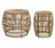 Set De 2 Table Basse En Bambou Naturel - Diamètre 70 X Hauteur 50 Cm