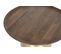 Table Basse Ronde Dorée En Bois De Manguier / Acier - Diamètre 80 X Hauteur 38 Cm