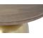 Table Basse Ronde Dorée En Bois De Manguier / Acier - Diamètre 80 X Hauteur 38 Cm