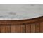 Table Basse Ronde En Marbre Blanc Et Bois De Manguier Coloris Marron - Diamètre 85 X Hauteur 45 Cm