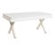 Table Basse En Bois De Manguier/métal Coloris Blanc/doré - L. 140 X P. 70 X H. 42 Cm