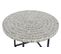 Table D'appoint Ronde En Nacre Et Fer Coloris Gris Et Noir - Diamètre 60 X Hauteur 40 Cm