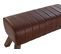 Banquette Rectangulaire En Cuir Et Bois Coloris Marron -  L. 126 X P. 36 X H.  53 Cm