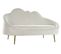 Canapé De Salon  En Polyester Blanc Et Métal Doré  - Longueur 155  X Profondeur  75 X Hauteur  92 Cm