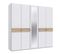 Armoire Placard, Meuble De Rangement  Coloris Blanc, Rechampis Imitation Chêne