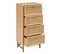 Chiffonnier Avec 4 Tiroirs En Mdf Coloris Beige - Longueur 50  X Profondeur 35  X Hauteur 107  Cm