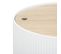 Table Basse Ronde Avec Couvercle En Bois Mdf Coloris Blanc - Diamètre 55  X Hauteur 38  Cm