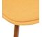 Lot De 4 Chaises De Table En Tissu Polyester Jaune, Pieds En Bois Foncé