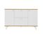 Buffet, Commode En Bois Coloris Blanc / Chêne - Longueur 140 X Profondeur 40 X Hauteur 75 Cm