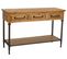 Meuble Console, Table Console En Bois  Naturel Et Métal Avec 3 Tiroirs  - L. 122 X P. 40 X H. 80 Cm