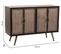 Buffet, Meuble De Rangement En Métal Coloris  Marron - L. 110  X P. 39 X H. 75 Cm