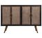 Buffet, Meuble De Rangement En Métal Coloris  Marron - L. 110  X P. 39 X H. 75 Cm