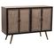 Buffet, Meuble De Rangement En Métal Coloris  Marron - L. 110  X P. 39 X H. 75 Cm