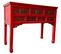 Meuble Console, Table Console En Bois Avec 3 Tiroirs Coloris Rouge - L. 120 X P. 49 X H. 90 Cm