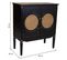 Meuble Console, Table Console En Bois Avec 2 Portes Coloris Noir, Naturel