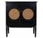 Meuble Console, Table Console En Bois Avec 2 Portes Coloris Noir, Naturel