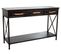 Meuble Console, Table Console Avec 3 Tiroirs En Métal Coloris Noir -  L. 125 X P. 42 X H. 81 Cm