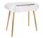 Meuble Console, Table Console En Bois Avec 1 Tiroir Coloris Blanc, Pieds Coloris Doré